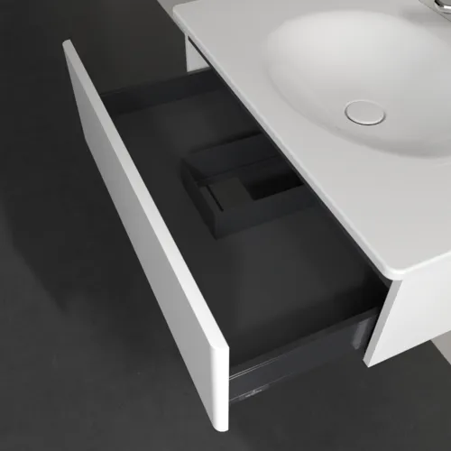 Obrázek VILLEROY BOCH Toaletní skříňka Antao, 1 zásuvka, 788 x 256 x 496 mm, přední strana bez konstrukce, bílý matný lak #K01000MT