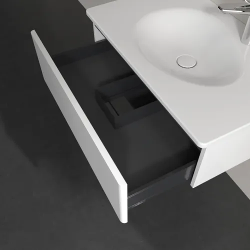Obrázek VILLEROY BOCH Toaletní skříňka Antao, 1 zásuvka, 788 x 256 x 496 mm, přední strana bez konstrukce, bílý matný lak #K01000MT