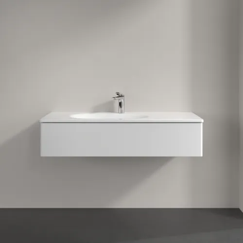 Picture of VILLEROY BOCH Antao Vanity unit, 1 pull-out compartment, 1188 x 256 x 493 mm, Front without structure, Glossy White Lacquer #K03000GF