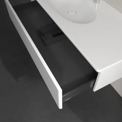 Picture of VILLEROY BOCH Antao Vanity unit, 1 pull-out compartment, 1188 x 256 x 493 mm, Front without structure, Glossy White Lacquer #K03000GF