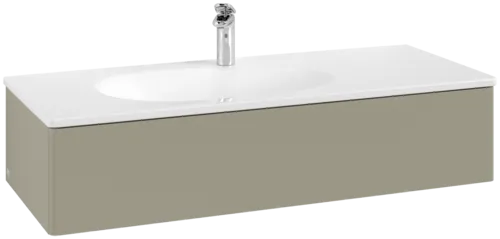Bild von VILLEROY BOCH Antao Waschbeckenunterschrank, 1 Auszug, 1188 x 256 x 493 mm, Front ohne Struktur, Stone Grey Matt Lacquer #K03000HK