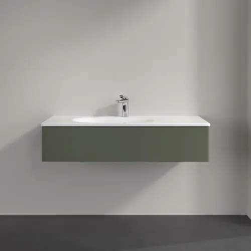 Obrázek VILLEROY BOCH Toaletní skříňka Antao, 1 zásuvka, 1188 x 256 x 493 mm, přední strana bez konstrukce, listově zelený matný lak #K03000HL
