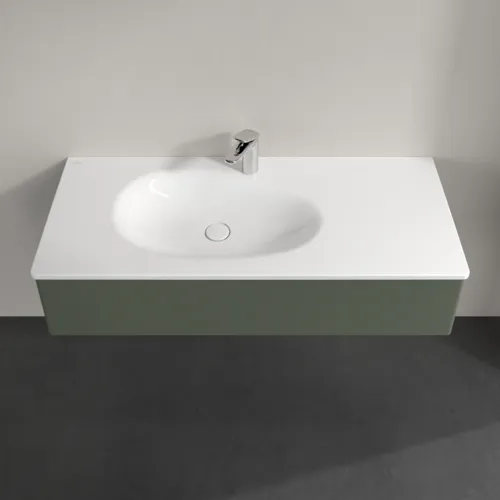 Obrázek VILLEROY BOCH Toaletní skříňka Antao, 1 zásuvka, 1188 x 256 x 493 mm, přední strana bez konstrukce, listově zelený matný lak #K03000HL