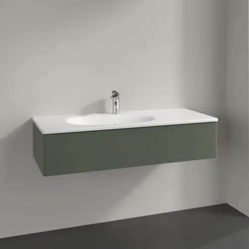 Obrázek VILLEROY BOCH Toaletní skříňka Antao, 1 zásuvka, 1188 x 256 x 493 mm, přední strana bez konstrukce, listově zelený matný lak #K03000HL