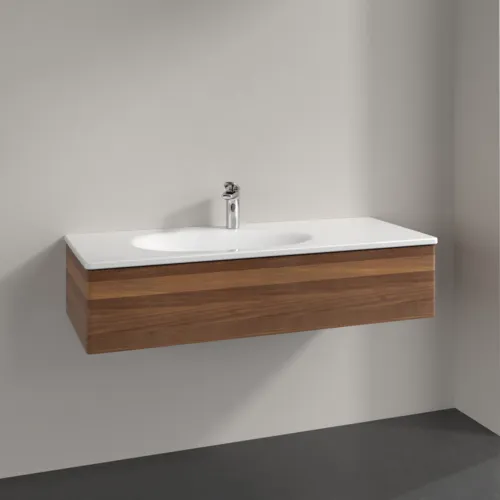 Obrázek VILLEROY BOCH Toaletní skříňka Antao, 1 zásuvka, 1188 x 256 x 493 mm, přední strana bez konstrukce, teplý ořech #K03000HM