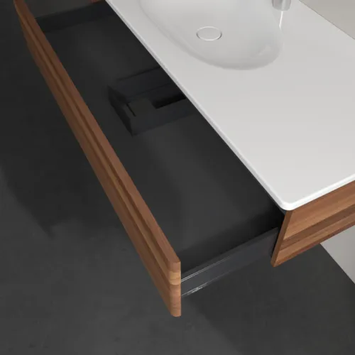 Obrázek VILLEROY BOCH Toaletní skříňka Antao, 1 zásuvka, 1188 x 256 x 493 mm, přední strana bez konstrukce, teplý ořech #K03000HM
