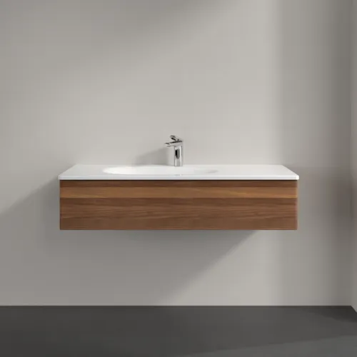Obrázek VILLEROY BOCH Toaletní skříňka Antao, 1 zásuvka, 1188 x 256 x 493 mm, přední strana bez konstrukce, teplý ořech #K03000HM