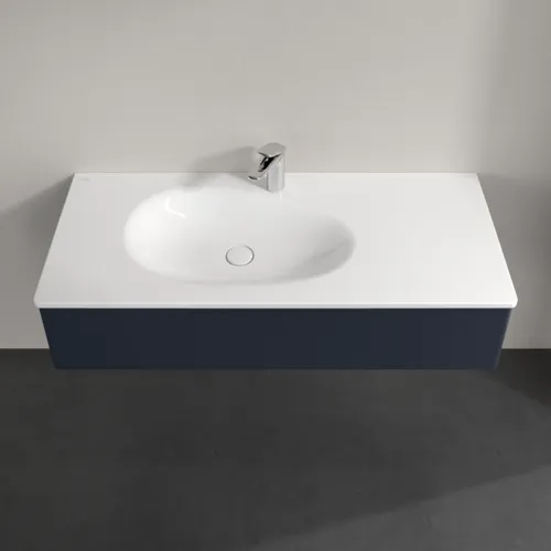 Obrázek VILLEROY BOCH Toaletní skříňka Antao, 1 zásuvka, 1188 x 256 x 493 mm, přední strana bez konstrukce, matný lak Midnight Blue #K03000HG