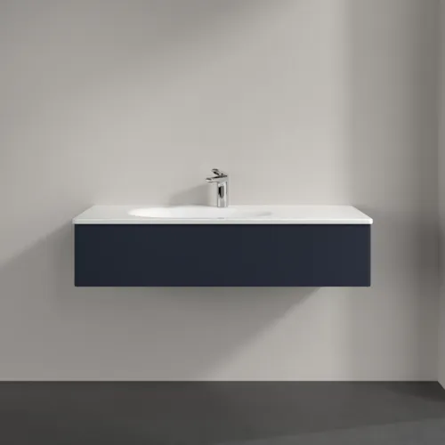 Obrázek VILLEROY BOCH Toaletní skříňka Antao, 1 zásuvka, 1188 x 256 x 493 mm, přední strana bez konstrukce, matný lak Midnight Blue #K03000HG
