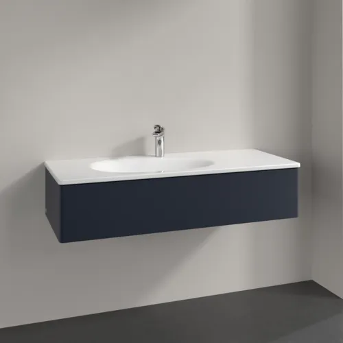 Obrázek VILLEROY BOCH Toaletní skříňka Antao, 1 zásuvka, 1188 x 256 x 493 mm, přední strana bez konstrukce, matný lak Midnight Blue #K03000HG