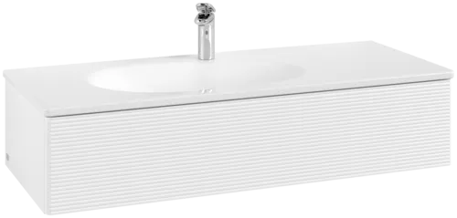 Bild von VILLEROY BOCH Antao Waschbeckenunterschrank, 1 Auszug, 1188 x 256 x 493 mm, Front mit Struktur, White Matt Lacquer #K03100MT