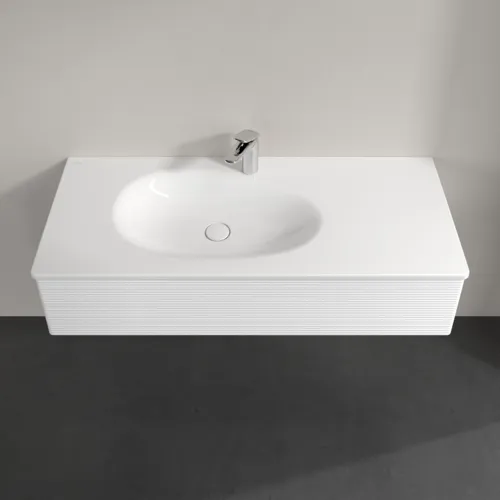 Bild von VILLEROY BOCH Antao Waschbeckenunterschrank, 1 Auszug, 1188 x 256 x 493 mm, Front mit Struktur, White Matt Lacquer #K03100MT