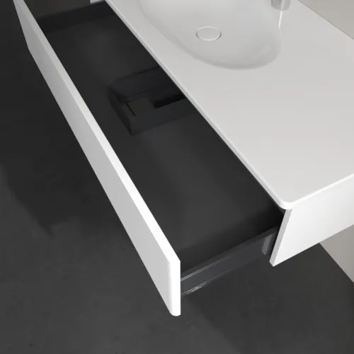Bild von VILLEROY BOCH Antao Waschbeckenunterschrank, 1 Auszug, 1188 x 256 x 493 mm, Front mit Struktur, White Matt Lacquer #K03100MT