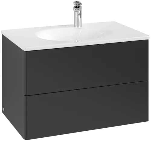 Bild von VILLEROY BOCH Antao Waschbeckenunterschrank, 2 Auszüge, 788 x 504 x 496 mm, Front ohne Struktur, Black Matt Lacquer #K04000PD