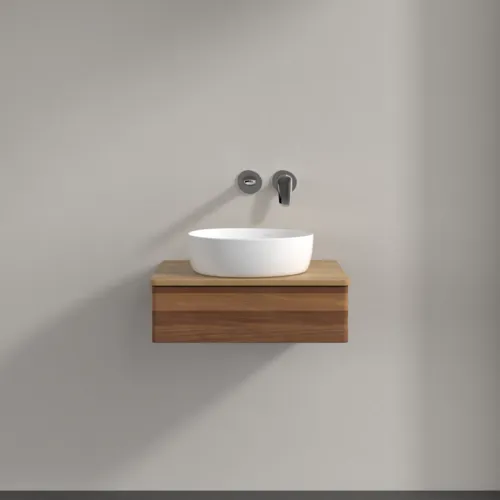 Bild von VILLEROY BOCH Antao Waschbeckenunterschrank, 1 Auszug, 600 x 190 x 500 mm, Front ohne Struktur, Warm Walnut / Honey Oak #K07011HM