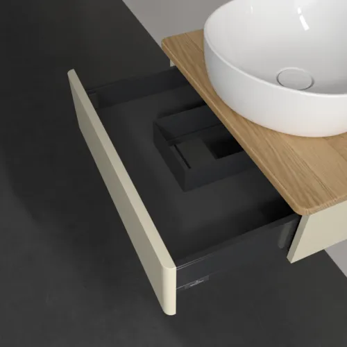 Bild von VILLEROY BOCH Antao Waschbeckenunterschrank, 1 Auszug, 600 x 190 x 500 mm, Front ohne Struktur, Silk Grey Matt Lacquer / Honey Oak #K07011HJ