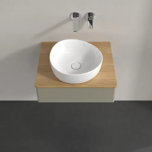 Obrázek VILLEROY BOCH Toaletní skříňka Antao, 1 zásuvka, 600 x 190 x 500 mm, přední strana bez konstrukce, Stone Grey Matt Lacquer / Honey Oak #K07011HK