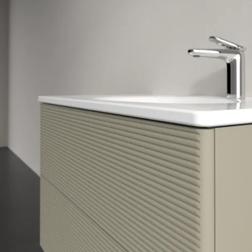 Bild von VILLEROY BOCH Antao Waschbeckenunterschrank, 2 Auszüge, 788 x 504 x 496 mm, Front mit Struktur, Stone Grey Matt Lacquer #K04100HK
