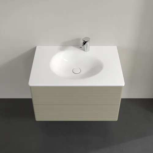 Bild von VILLEROY BOCH Antao Waschbeckenunterschrank, 2 Auszüge, 788 x 504 x 496 mm, Front mit Struktur, Stone Grey Matt Lacquer #K04100HK