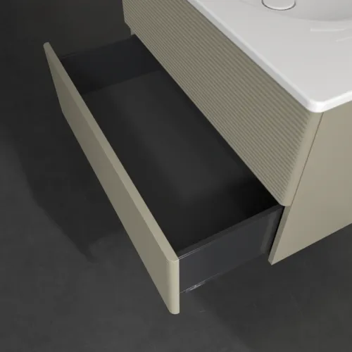 Bild von VILLEROY BOCH Antao Waschbeckenunterschrank, 2 Auszüge, 788 x 504 x 496 mm, Front mit Struktur, Stone Grey Matt Lacquer #K04100HK