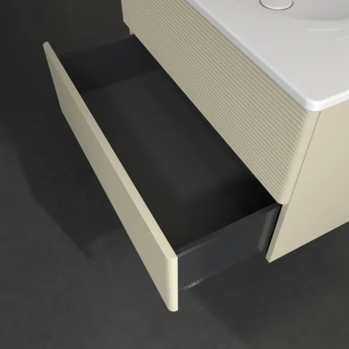 Bild von VILLEROY BOCH Antao Waschbeckenunterschrank, 2 Auszüge, 788 x 504 x 496 mm, Front mit Struktur, Silk Grey Matt Lacquer #K04100HJ