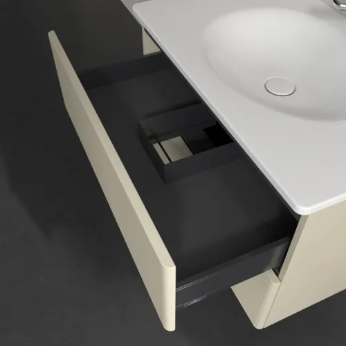Bild von VILLEROY BOCH Antao Waschbeckenunterschrank, 2 Auszüge, 788 x 504 x 496 mm, Front mit Struktur, Silk Grey Matt Lacquer #K04100HJ