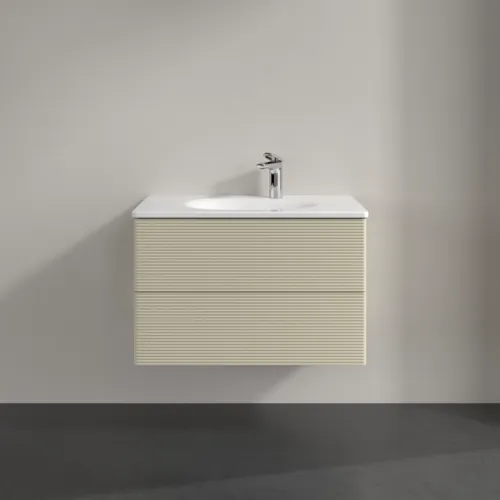 Bild von VILLEROY BOCH Antao Waschbeckenunterschrank, 2 Auszüge, 788 x 504 x 496 mm, Front mit Struktur, Silk Grey Matt Lacquer #K04100HJ