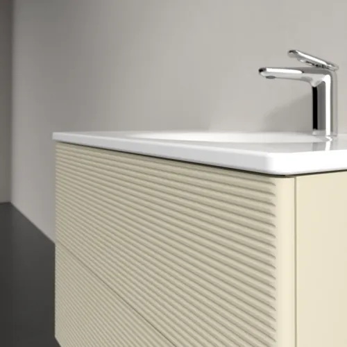 Bild von VILLEROY BOCH Antao Waschbeckenunterschrank, 2 Auszüge, 788 x 504 x 496 mm, Front mit Struktur, Silk Grey Matt Lacquer #K04100HJ