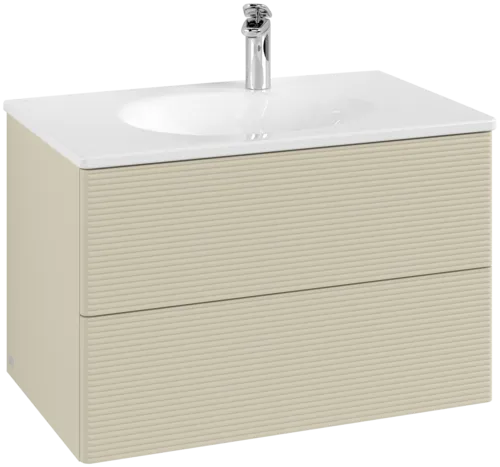 Bild von VILLEROY BOCH Antao Waschbeckenunterschrank, 2 Auszüge, 788 x 504 x 496 mm, Front mit Struktur, Silk Grey Matt Lacquer #K04100HJ