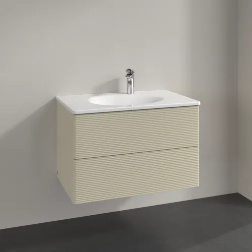 Bild von VILLEROY BOCH Antao Waschbeckenunterschrank, 2 Auszüge, 788 x 504 x 496 mm, Front mit Struktur, Silk Grey Matt Lacquer #K04100HJ