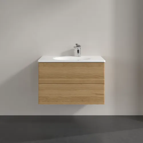 Picture of VILLEROY BOCH Antao Vanity unit, 2 pull-out compartments, 788 x 504 x 496 mm, Front with grain texture, Honey Oak #K04100HN