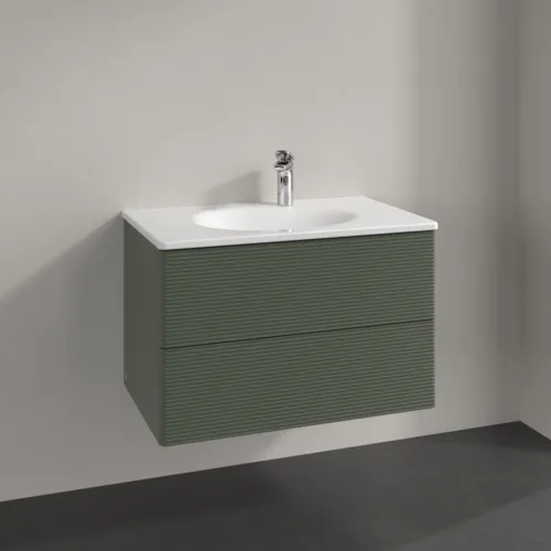 Obrázek VILLEROY BOCH Toaletní skříňka Antao, 2 výsuvy, 788 x 504 x 496 mm, texturovaná přední strana, listově zelený matný lak #K04100HL