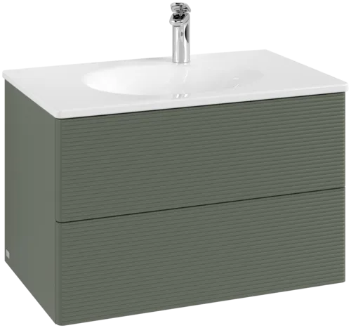 Bild von VILLEROY BOCH Antao Waschbeckenunterschrank, 2 Auszüge, 788 x 504 x 496 mm, Front mit Struktur, Leaf Green Matt Lacquer #K04100HL