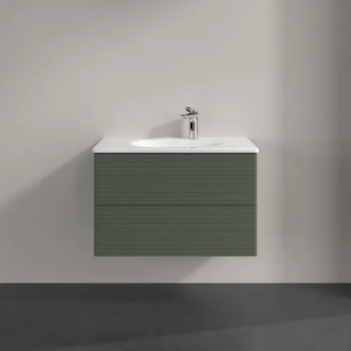 Obrázek VILLEROY BOCH Toaletní skříňka Antao, 2 výsuvy, 788 x 504 x 496 mm, texturovaná přední strana, listově zelený matný lak #K04100HL