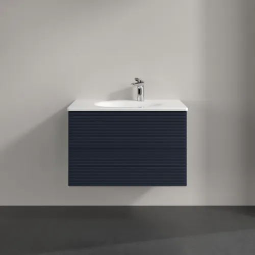 Obrázek VILLEROY BOCH Toaletní skříňka Antao, 2 výsuvy, 788 x 504 x 496 mm, texturovaná přední strana, matný lak Midnight Blue #K04100HG
