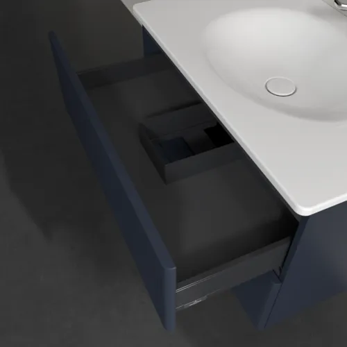 Obrázek VILLEROY BOCH Toaletní skříňka Antao, 2 výsuvy, 788 x 504 x 496 mm, texturovaná přední strana, matný lak Midnight Blue #K04100HG
