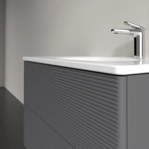 Obrázek VILLEROY BOCH Toaletní skříňka Antao, 2 výsuvy, 788 x 504 x 496 mm, strukturovaná přední strana, antracitový matný lak #K04100GK