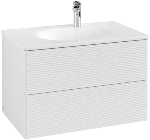 Bild von VILLEROY BOCH Antao Waschbeckenunterschrank, 2 Auszüge, 788 x 504 x 496 mm, Front mit Struktur, Glossy White Lacquer #K04100GF