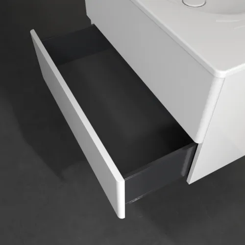 Obrázek VILLEROY BOCH Toaletní skříňka Antao, 2 výsuvy, 788 x 504 x 496 mm, přední strana bez konstrukce, lesklý bílý lak #K04000GF