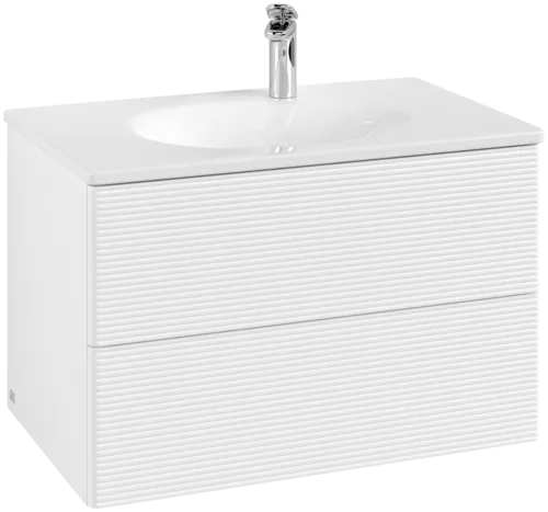 Bild von VILLEROY BOCH Antao Waschbeckenunterschrank, 2 Auszüge, 788 x 504 x 496 mm, Front mit Struktur, White Matt Lacquer #K04100MT