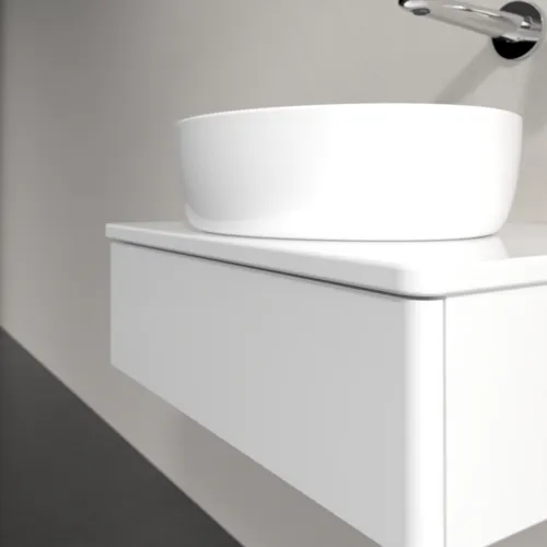 Bild von VILLEROY BOCH Antao Waschbeckenunterschrank, 1 Auszug, 600 x 190 x 500 mm, Front ohne Struktur, Glossy White Lacquer / Glossy White Lacquer #K07050GF