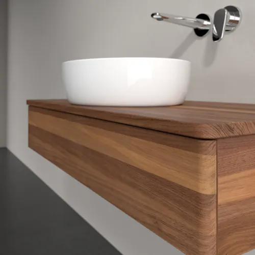 Picture of VILLEROY BOCH Antao Vanity unit, 1 pull-out compartment, 1000 x 190 x 500 mm, Front without structure, Warm Walnut / Warm Walnut #K09012HM