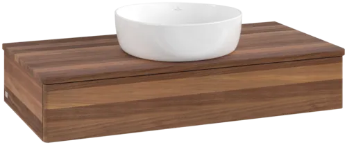 Bild von VILLEROY BOCH Antao Waschbeckenunterschrank, 1 Auszug, 1000 x 190 x 500 mm, Front ohne Struktur, Warm Walnut / Warm Walnut #K09012HM