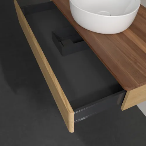 Bild von VILLEROY BOCH Antao Waschbeckenunterschrank, 1 Auszug, 1000 x 190 x 500 mm, Front ohne Struktur, Honey Oak / Warm Walnut #K09012HN