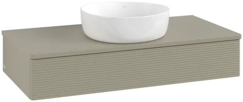 Bild von VILLEROY BOCH Antao Waschbeckenunterschrank, 1 Auszug, 1000 x 190 x 500 mm, Front mit Struktur, Stone Grey Matt Lacquer / Stone Grey Matt Lacquer #K09110HK