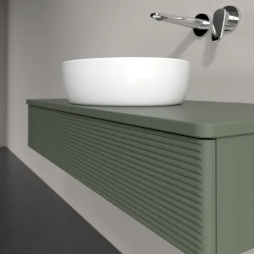 Bild von VILLEROY BOCH Antao Waschbeckenunterschrank, 1 Auszug, 1000 x 190 x 500 mm, Front mit Struktur, Leaf Green Matt Lacquer / Leaf Green Matt Lacquer #K09110HL