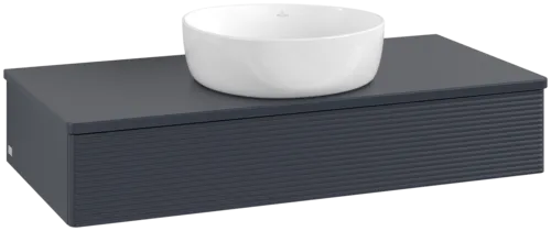 Bild von VILLEROY BOCH Antao Waschbeckenunterschrank, 1 Auszug, 1000 x 190 x 500 mm, Front mit Struktur, Midnight Blue Matt Lacquer / Midnight Blue Matt Lacquer #K09110HG