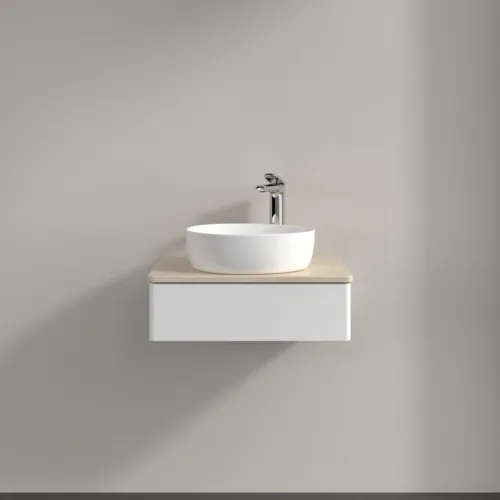 Bild von VILLEROY BOCH Antao Waschbeckenunterschrank, 1 Auszug, 600 x 190 x 500 mm, Front ohne Struktur, White Matt Lacquer / Botticino #K07053MT