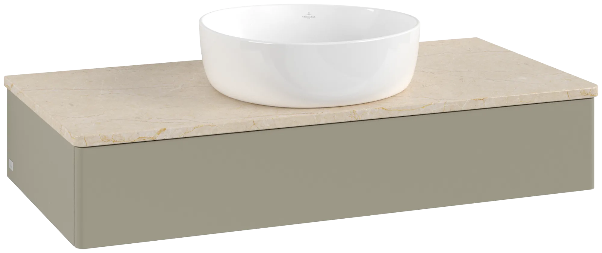Picture of VILLEROY BOCH Antao Vanity unit, 1 pull-out compartment, 1000 x 190 x 500 mm, Front without structure, Stone Grey Matt Lacquer / Botticino #K09013HK