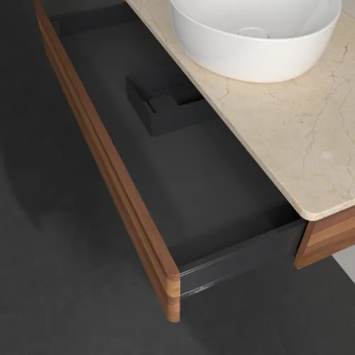 Bild von VILLEROY BOCH Antao Waschbeckenunterschrank, 1 Auszug, 1000 x 190 x 500 mm, Front ohne Struktur, Warm Walnut / Botticino #K09013HM